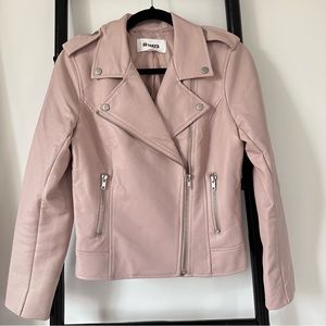 BB Dakota Blush Pink Vegan Leather Motorcycle Jacket